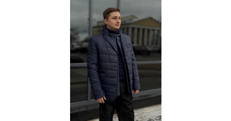 Полупальто мужское синее