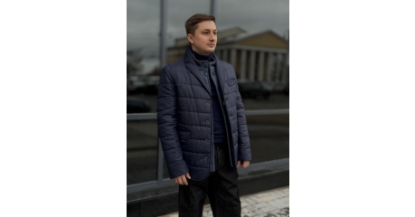 Полупальто мужское синее