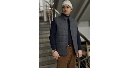  Жилет мужской серо-голубой